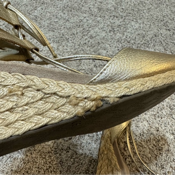 Vionic Aruba Calypso Lace-Up Wedge Gold Espadrilles—7 - Picture 10 of 14
